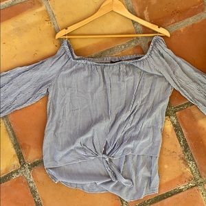 Off shoulder striped top
